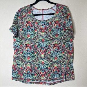 Talbots Paisley Short Sleeve Casual T Shirt